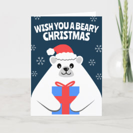 Cartão de Natal de Urso Polar Personalizado