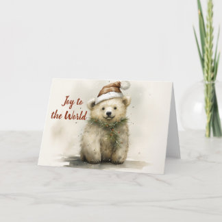 Cartão de Natal de Urso Polar Whimsical