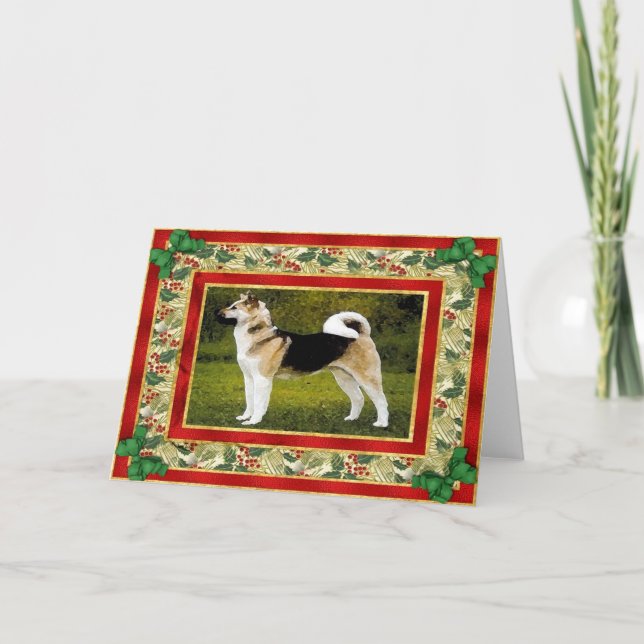 Cartão de Natal de Vazio Akita Dog (Frente)