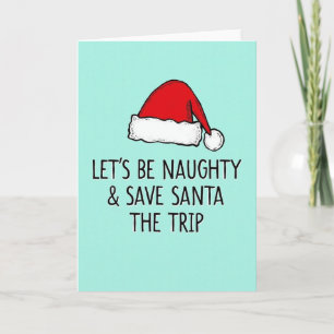 Cartão de Natal de Viagem do Papai Noel Travesso