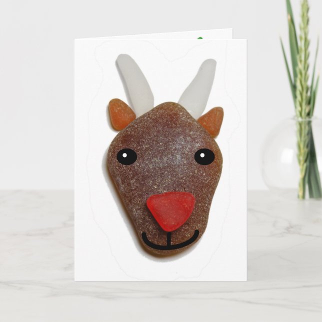 Cartão de Natal de Vidro Marítimo (Frente)