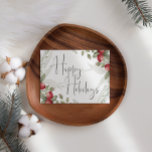 Cartão de Natal de Watercolor Cranberry Business<br><div class="desc">Cartão de Feriado de Cranberry. Adicione sua própria mensagem ao fundo.</div>