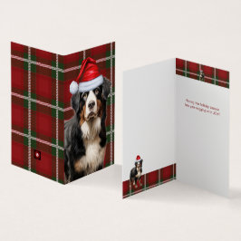 Cartão de Natal de Xadrez de Feriado de Cachorro d
