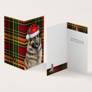 Cartão de Natal de Xadrez de Feriado de Cão Tervur