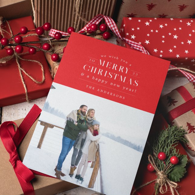 Cartão de Natal de Xadrez de Feriado Vermelho (Criador carregado)