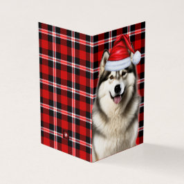 Cartão de Natal de Xadrez de Férias Malamute no Al