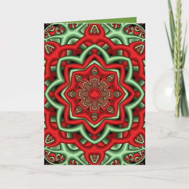 Cartão de Natal decorativo com Flor de fantasia (Frente)