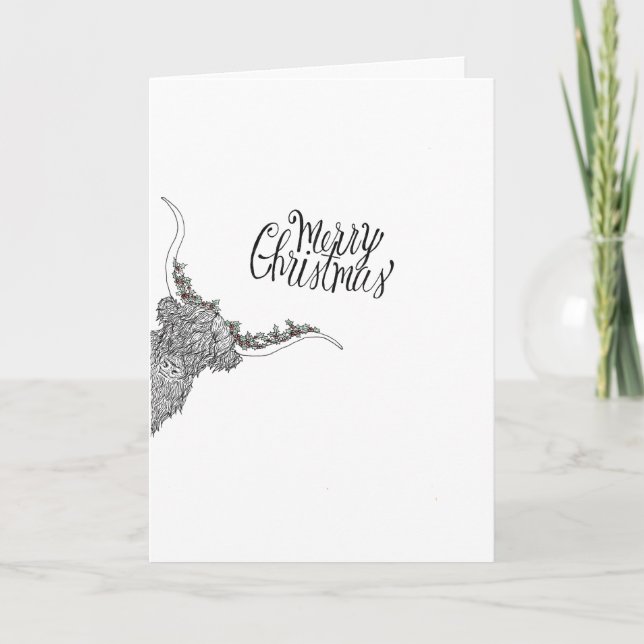 Cartão de Natal desenhado à mão (Frente)