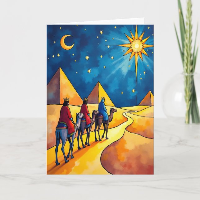 Cartão de Natal Desert Night (Frente)