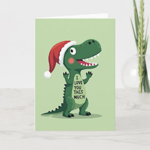Cartão de Natal Dino Eu Te Amo