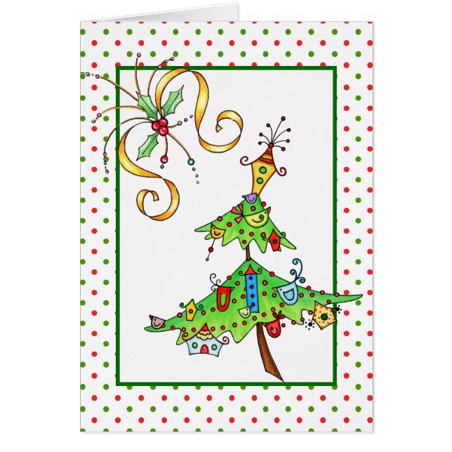 Cartão de Natal divertido com árvore de Natal (Frente)
