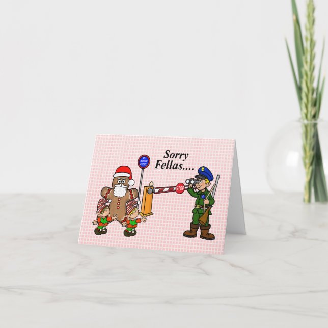 Cartão de Natal Divertido da Alfândega da Fronteir (Frente)