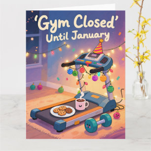 Cartão de Natal Divertido de Fitness Ginásio Fecha