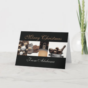 Cartão de Natal do Alabama com enfeites