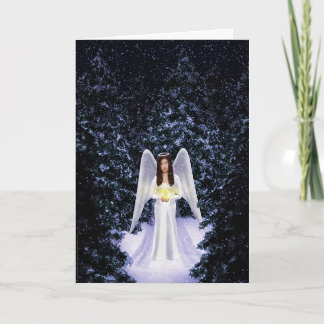 Cartão de Natal do Anjo da Neve (Frente)