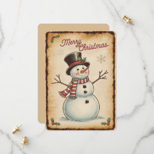 Cartão de Natal do Boneco de Neve
