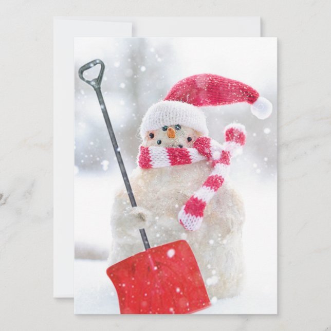 Cartão de Natal do Boneco de Neve de Inverno (Frente)