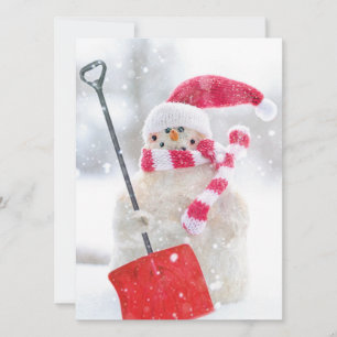Cartão de Natal do Boneco de Neve de Inverno
