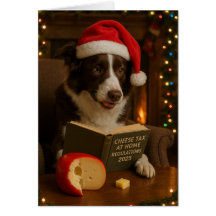 Cartão de Natal do Border collie 'Imposto sobre Qu