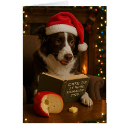 Cartão de Natal do Border collie 'Imposto sobre Qu