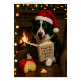 Cartão de Natal do Border collie 'Imposto sobre Qu