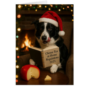 Cartão de Natal do Border collie 'Imposto sobre Qu