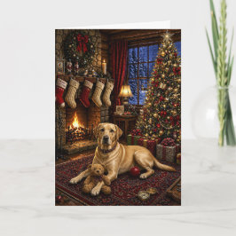 Cartão de Natal do Buddy, o Labrador Retriever Ama