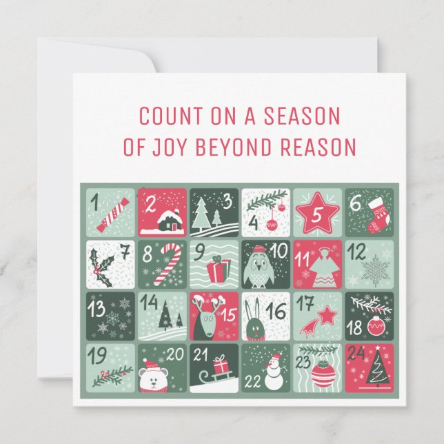 Cartão de Natal do Calendário do Advento (Frente)