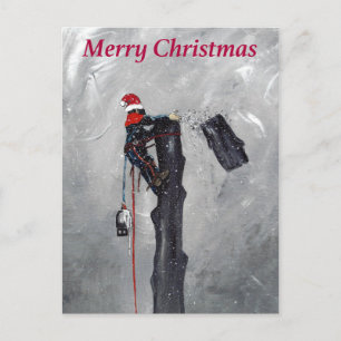 Cartão de natal do cirurgião arborista