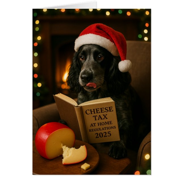 Cartão de Natal do cocker spaniel 'Imposto sobre Q (Frente)