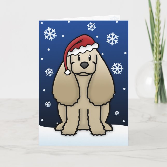 Cartão de Natal do Cocker Spaniel Kawaii (Frente)