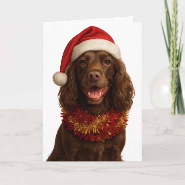 Cartão de Natal do Cocker Spaniel Marrom / Fígado  (Frente)
