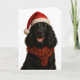 Cartão de Natal do Cocker Spaniel Preto Feliz