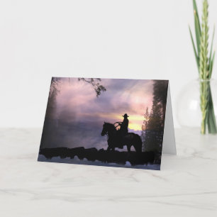 Cartão De Natal Do Cowboy Do Outro Lado Do Milho