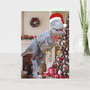 Cartão de Natal do Dinossauro Dobrado