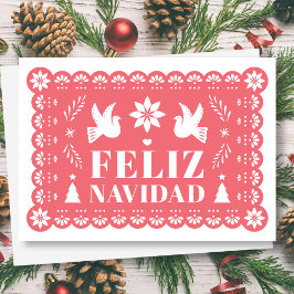 Cartão de Natal do Estilo Feliz Navidad Papel Pica