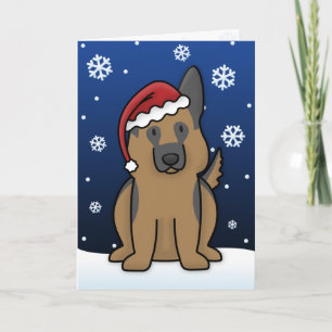 Cartão de Natal do german shepherd de Kawaii