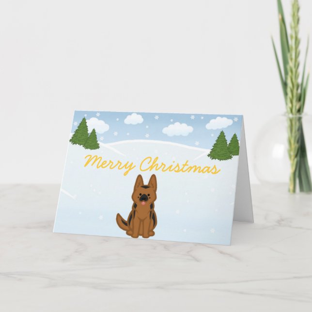 Cartão de Natal do german shepherd - Personalizáve (Frente)