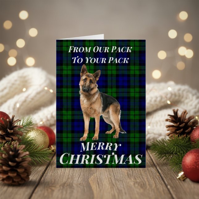 Cartão de Natal do german shepherd Tartan (German Shepherd Tartan Christmas Card)