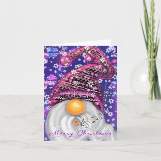 Cartão de Natal do Gnome Feliz (Frente)