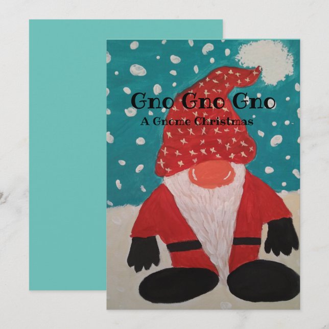 Cartão de Natal do Gnome Santa (Frente/Verso)