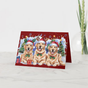 Cartão de Natal do Golden Retriever