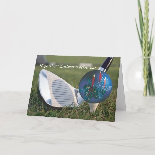 Cartão de Natal do golfe com verso especial (Frente)