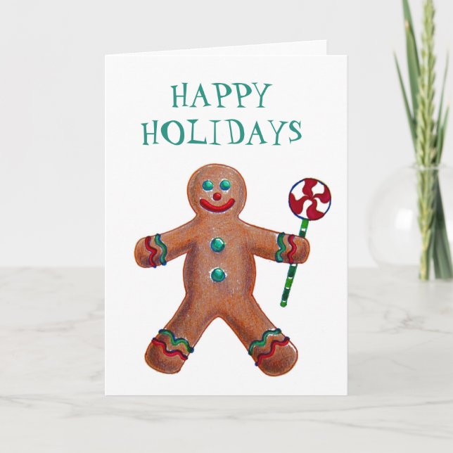 Cartão de Natal do Homem de Biscoito (Frente)