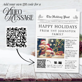 Cartão de Natal do Jornal QR Code