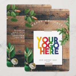 Cartão de Natal do Logotipo Comercial Feriado Vint