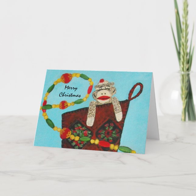 Cartão de Natal do Macaco-Meia (Frente)