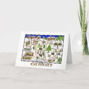 Cartão de Natal do Mapa do Polo Norte