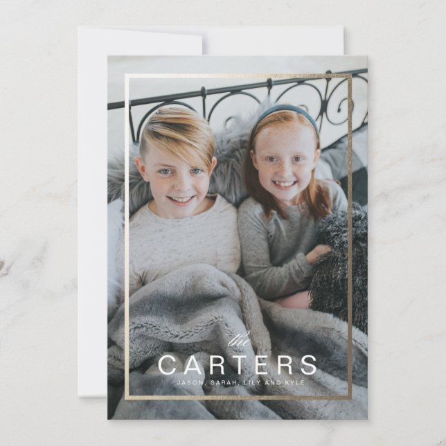 Cartão de Natal do Nome da Família do Quadro Gilde (Frente)