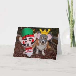 Cartão de Natal do Nutcracker Corgi